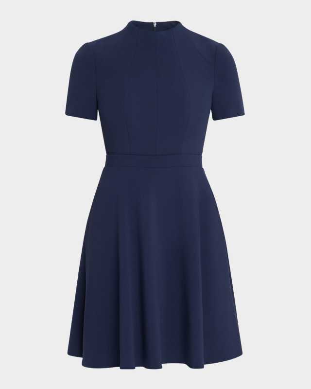 Mayra Seamed Mock-Neck Dress